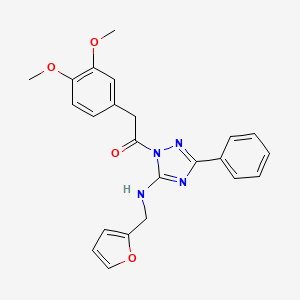 2-(3,4-dimethoxyphenyl)-1-{5-[(furan-2-ylmethyl)amino]-3-phenyl-1H-1,2,4-triazol-1-yl}ethanone