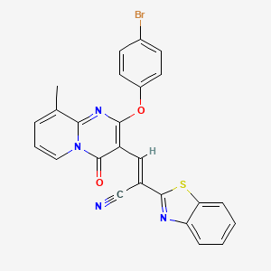 molecular formula C25H15BrN4O2S B11575377 (2E)-2-(1,3-benzothiazol-2-yl)-3-[2-(4-bromophenoxy)-9-methyl-4-oxo-4H-pyrido[1,2-a]pyrimidin-3-yl]prop-2-enenitrile 