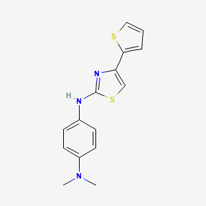 molecular formula C15H15N3S2 B11575378 N,N-dimethyl-N'-[4-(thiophen-2-yl)-1,3-thiazol-2-yl]benzene-1,4-diamine 