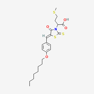 4-(methylsulfanyl)-2-{(5Z)-5-[4-(octyloxy)benzylidene]-4-oxo-2-thioxo-1,3-thiazolidin-3-yl}butanoic acid