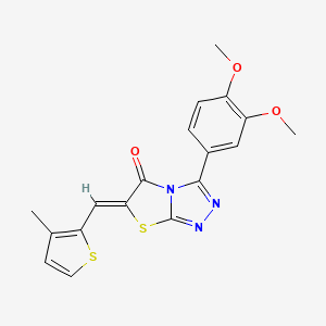 (6Z)-3-(3,4-dimethoxyphenyl)-6-[(3-methylthiophen-2-yl)methylidene][1,3]thiazolo[2,3-c][1,2,4]triazol-5(6H)-one