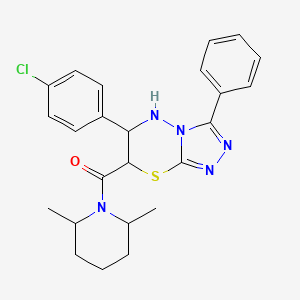 [6-(4-chlorophenyl)-3-phenyl-6,7-dihydro-5H-[1,2,4]triazolo[3,4-b][1,3,4]thiadiazin-7-yl](2,6-dimethylpiperidin-1-yl)methanone