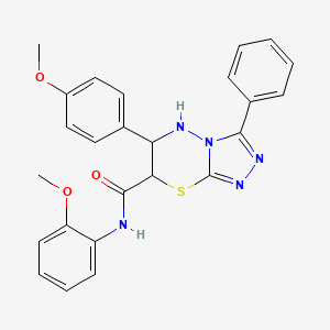 N-(2-methoxyphenyl)-6-(4-methoxyphenyl)-3-phenyl-6,7-dihydro-5H-[1,2,4]triazolo[3,4-b][1,3,4]thiadiazine-7-carboxamide