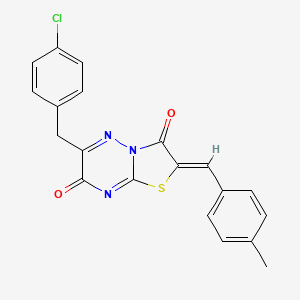 (2Z)-6-(4-chlorobenzyl)-2-(4-methylbenzylidene)-7H-[1,3]thiazolo[3,2-b][1,2,4]triazine-3,7(2H)-dione