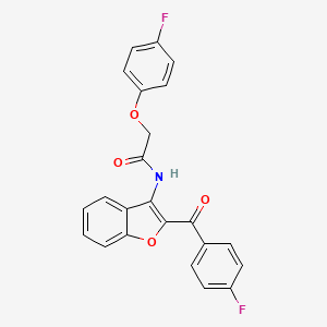 molecular formula C23H15F2NO4 B11575438 N-[2-(4-fluorobenzoyl)-1-benzofuran-3-yl]-2-(4-fluorophenoxy)acetamide 