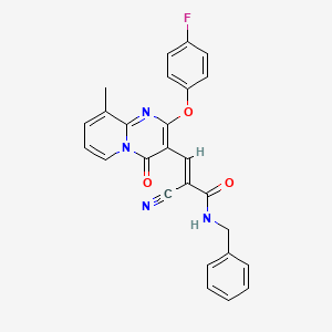 (2E)-N-benzyl-2-cyano-3-[2-(4-fluorophenoxy)-9-methyl-4-oxo-4H-pyrido[1,2-a]pyrimidin-3-yl]prop-2-enamide