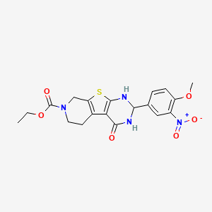 ethyl 5-(4-methoxy-3-nitrophenyl)-3-oxo-8-thia-4,6,11-triazatricyclo[7.4.0.02,7]trideca-1(9),2(7)-diene-11-carboxylate