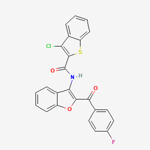 molecular formula C24H13ClFNO3S B11575458 3-chloro-N-[2-(4-fluorobenzoyl)-1-benzofuran-3-yl]-1-benzothiophene-2-carboxamide 