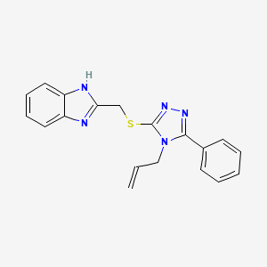 molecular formula C19H17N5S B11575472 2-({[5-phenyl-4-(prop-2-en-1-yl)-4H-1,2,4-triazol-3-yl]sulfanyl}methyl)-1H-1,3-benzodiazole 