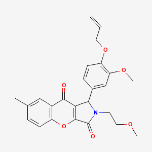 molecular formula C25H25NO6 B11575507 2-(2-Methoxyethyl)-1-[3-methoxy-4-(prop-2-en-1-yloxy)phenyl]-7-methyl-1,2-dihydrochromeno[2,3-c]pyrrole-3,9-dione 