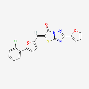 (5Z)-5-{[5-(2-chlorophenyl)furan-2-yl]methylidene}-2-(furan-2-yl)[1,3]thiazolo[3,2-b][1,2,4]triazol-6(5H)-one