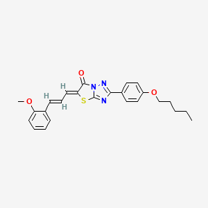 molecular formula C25H25N3O3S B11575522 (5Z)-5-[(2E)-3-(2-methoxyphenyl)prop-2-en-1-ylidene]-2-[4-(pentyloxy)phenyl][1,3]thiazolo[3,2-b][1,2,4]triazol-6(5H)-one 