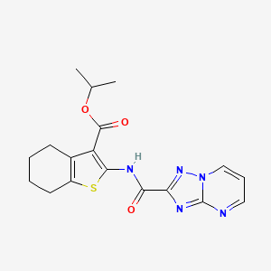 molecular formula C18H19N5O3S B11575555 Propan-2-yl 2-[([1,2,4]triazolo[1,5-a]pyrimidin-2-ylcarbonyl)amino]-4,5,6,7-tetrahydro-1-benzothiophene-3-carboxylate 