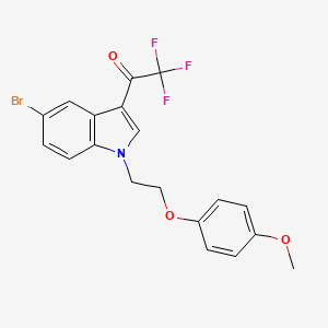 molecular formula C19H15BrF3NO3 B11575576 1-{5-bromo-1-[2-(4-methoxyphenoxy)ethyl]-1H-indol-3-yl}-2,2,2-trifluoroethanone 