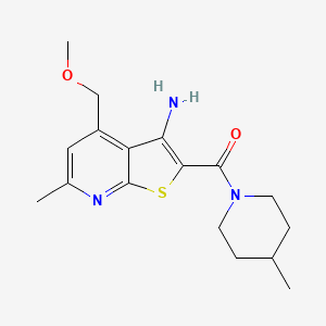 molecular formula C17H23N3O2S B11575580 [3-Amino-4-(methoxymethyl)-6-methylthieno[2,3-b]pyridin-2-yl](4-methylpiperidin-1-yl)methanone 