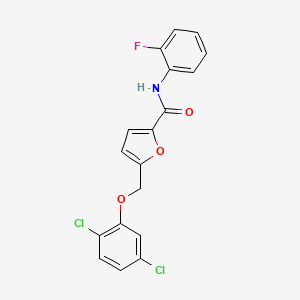 molecular formula C18H12Cl2FNO3 B11575588 5-[(2,5-dichlorophenoxy)methyl]-N-(2-fluorophenyl)furan-2-carboxamide CAS No. 438530-84-8