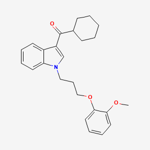 molecular formula C25H29NO3 B11575593 cyclohexyl{1-[3-(2-methoxyphenoxy)propyl]-1H-indol-3-yl}methanone 