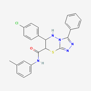 molecular formula C24H20ClN5OS B11575596 6-(4-chlorophenyl)-N-(3-methylphenyl)-3-phenyl-6,7-dihydro-5H-[1,2,4]triazolo[3,4-b][1,3,4]thiadiazine-7-carboxamide 