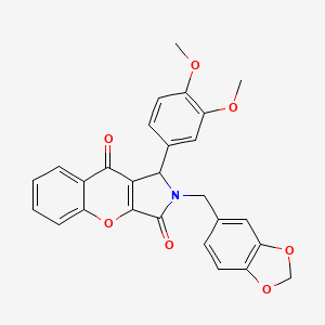 2-(1,3-Benzodioxol-5-ylmethyl)-1-(3,4-dimethoxyphenyl)-1,2-dihydrochromeno[2,3-c]pyrrole-3,9-dione