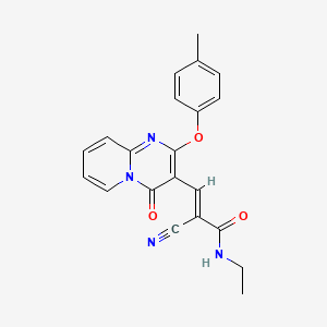 (2E)-2-cyano-N-ethyl-3-[2-(4-methylphenoxy)-4-oxo-4H-pyrido[1,2-a]pyrimidin-3-yl]prop-2-enamide