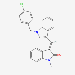 (3E)-3-{[1-(4-chlorobenzyl)-1H-indol-3-yl]methylidene}-1-methyl-1,3-dihydro-2H-indol-2-one