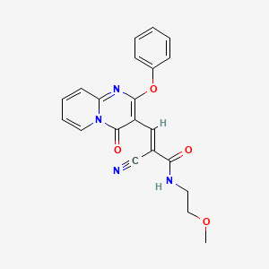 (2E)-2-Cyano-N-(2-methoxyethyl)-3-{4-oxo-2-phenoxy-4H-pyrido[1,2-A]pyrimidin-3-YL}prop-2-enamide