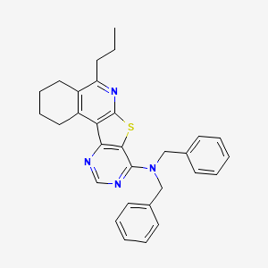 N,N-dibenzyl-8-propyl-11-thia-9,14,16-triazatetracyclo[8.7.0.02,7.012,17]heptadeca-1,7,9,12,14,16-hexaen-13-amine