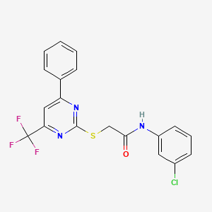 N-(3-chlorophenyl)-2-{[4-phenyl-6-(trifluoromethyl)pyrimidin-2-yl]sulfanyl}acetamide