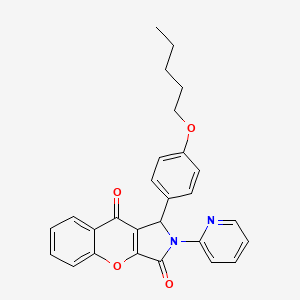 molecular formula C27H24N2O4 B11575756 1-[4-(Pentyloxy)phenyl]-2-(pyridin-2-yl)-1,2-dihydrochromeno[2,3-c]pyrrole-3,9-dione 