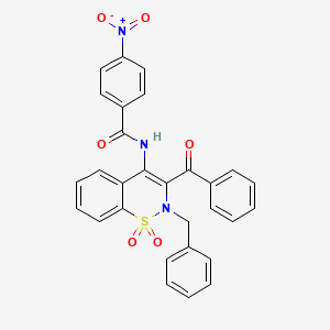 N-(3-benzoyl-2-benzyl-1,1-dioxido-2H-1,2-benzothiazin-4-yl)-4-nitrobenzamide