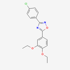 molecular formula C18H17ClN2O3 B11575794 3-(4-Chlorophenyl)-5-(3,4-diethoxyphenyl)-1,2,4-oxadiazole 