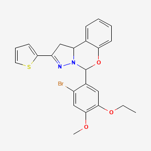 5-(2-Bromo-5-ethoxy-4-methoxyphenyl)-2-(thiophen-2-yl)-1,10b-dihydropyrazolo[1,5-c][1,3]benzoxazine