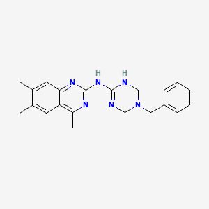 N-(5-benzyl-1,4,5,6-tetrahydro-1,3,5-triazin-2-yl)-4,6,7-trimethylquinazolin-2-amine