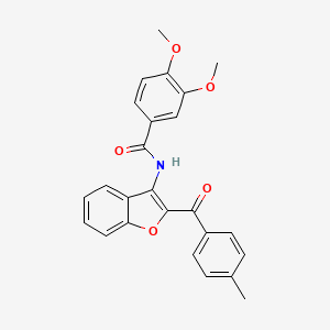 molecular formula C25H21NO5 B11575834 3,4-dimethoxy-N-[2-(4-methylbenzoyl)-1-benzofuran-3-yl]benzamide 