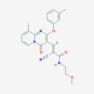 (2E)-2-cyano-N-(2-methoxyethyl)-3-[9-methyl-2-(3-methylphenoxy)-4-oxo-4H-pyrido[1,2-a]pyrimidin-3-yl]prop-2-enamide