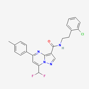 molecular formula C23H19ClF2N4O B11575862 N-[2-(2-chlorophenyl)ethyl]-7-(difluoromethyl)-5-(4-methylphenyl)pyrazolo[1,5-a]pyrimidine-3-carboxamide 