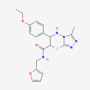 molecular formula C19H21N5O3S B11575870 6-(4-ethoxyphenyl)-N-(furan-2-ylmethyl)-3-methyl-6,7-dihydro-5H-[1,2,4]triazolo[3,4-b][1,3,4]thiadiazine-7-carboxamide 