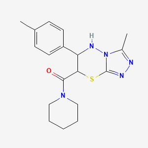 [3-methyl-6-(4-methylphenyl)-6,7-dihydro-5H-[1,2,4]triazolo[3,4-b][1,3,4]thiadiazin-7-yl](piperidin-1-yl)methanone