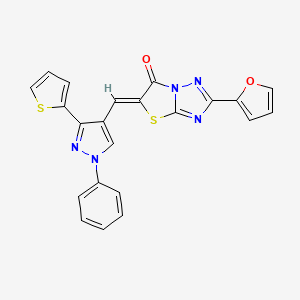 (5Z)-2-(furan-2-yl)-5-{[1-phenyl-3-(thiophen-2-yl)-1H-pyrazol-4-yl]methylidene}[1,3]thiazolo[3,2-b][1,2,4]triazol-6(5H)-one