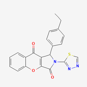 molecular formula C21H15N3O3S B11575899 1-(4-Ethylphenyl)-2-(1,3,4-thiadiazol-2-yl)-1,2-dihydrochromeno[2,3-c]pyrrole-3,9-dione 