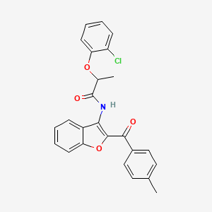 2-(2-chlorophenoxy)-N-[2-(4-methylbenzoyl)-1-benzofuran-3-yl]propanamide