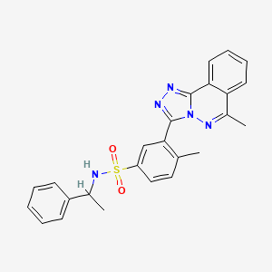 molecular formula C25H23N5O2S B11575959 4-methyl-3-(6-methyl[1,2,4]triazolo[3,4-a]phthalazin-3-yl)-N-(1-phenylethyl)benzenesulfonamide 