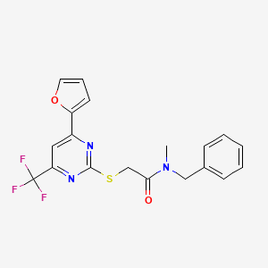 N-benzyl-2-{[4-(furan-2-yl)-6-(trifluoromethyl)pyrimidin-2-yl]sulfanyl}-N-methylacetamide