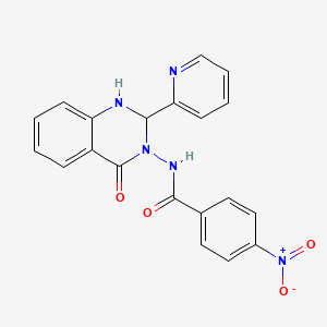 4-nitro-N-(4-oxo-2-pyridin-2-yl-1,2-dihydroquinazolin-3-yl)benzamide