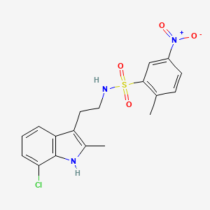 molecular formula C18H18ClN3O4S B11575991 N-[2-(7-chloro-2-methyl-1H-indol-3-yl)ethyl]-2-methyl-5-nitrobenzenesulfonamide 