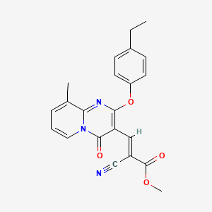 molecular formula C22H19N3O4 B11575995 methyl (2E)-2-cyano-3-[2-(4-ethylphenoxy)-9-methyl-4-oxo-4H-pyrido[1,2-a]pyrimidin-3-yl]prop-2-enoate 