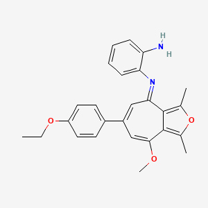 molecular formula C26H26N2O3 B11576043 N-[(4E)-6-(4-ethoxyphenyl)-8-methoxy-1,3-dimethyl-4H-cyclohepta[c]furan-4-ylidene]benzene-1,2-diamine 