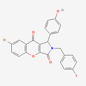 molecular formula C24H15BrFNO4 B11576062 7-Bromo-2-(4-fluorobenzyl)-1-(4-hydroxyphenyl)-1,2-dihydrochromeno[2,3-c]pyrrole-3,9-dione 