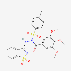 N'-(1,1-dioxido-1,2-benzothiazol-3-yl)-3,4,5-trimethoxy-N-[(4-methylphenyl)sulfonyl]benzohydrazide