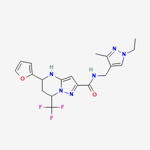 N-[(1-ethyl-3-methyl-1H-pyrazol-4-yl)methyl]-5-(furan-2-yl)-7-(trifluoromethyl)-4,5,6,7-tetrahydropyrazolo[1,5-a]pyrimidine-2-carboxamide